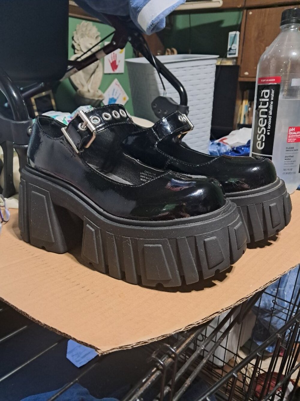Dolls Kill Current Mood Black patent platforms